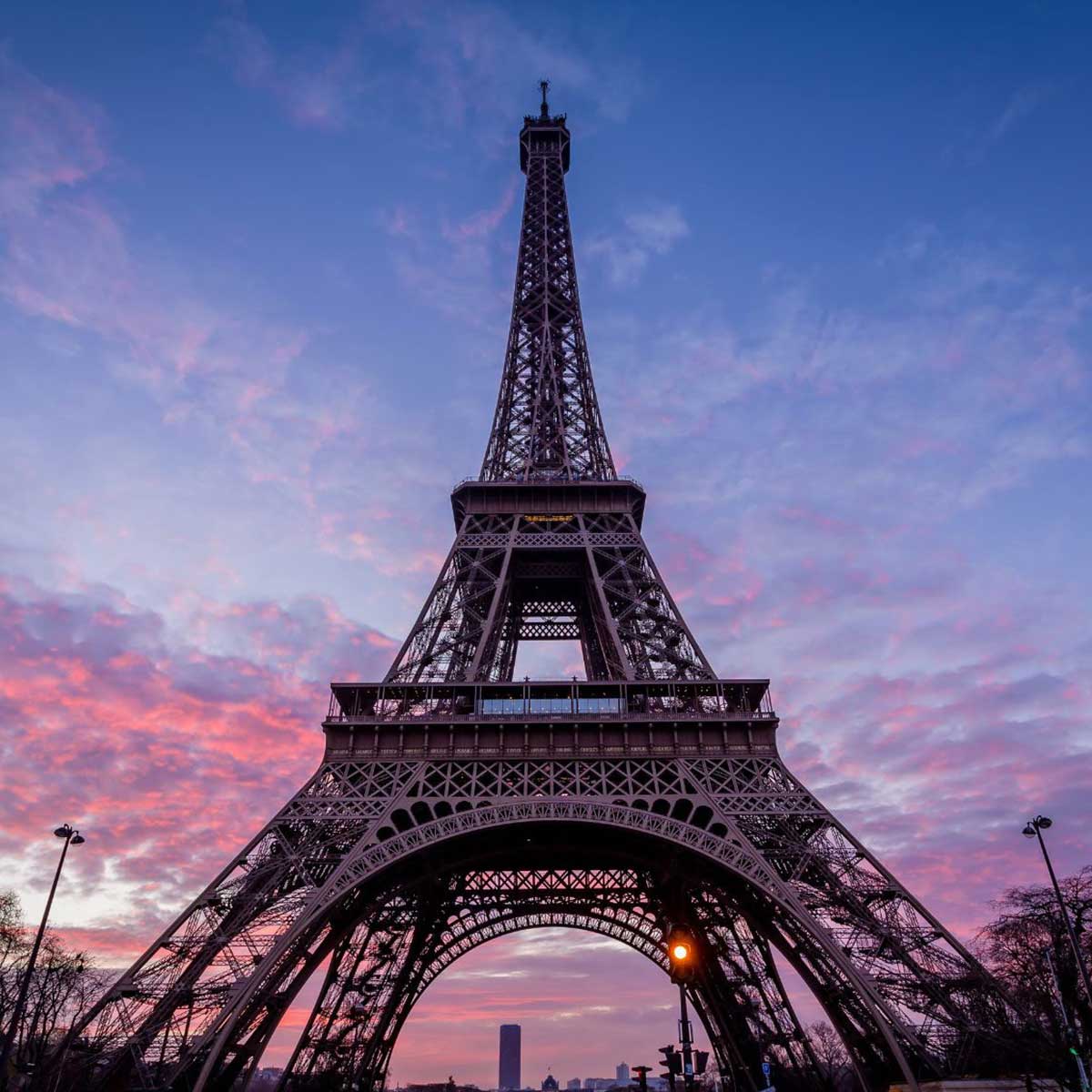 Evening sky of Eiffel Tower