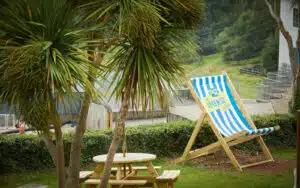 Deck chair and outdoor area at Barton Hall
