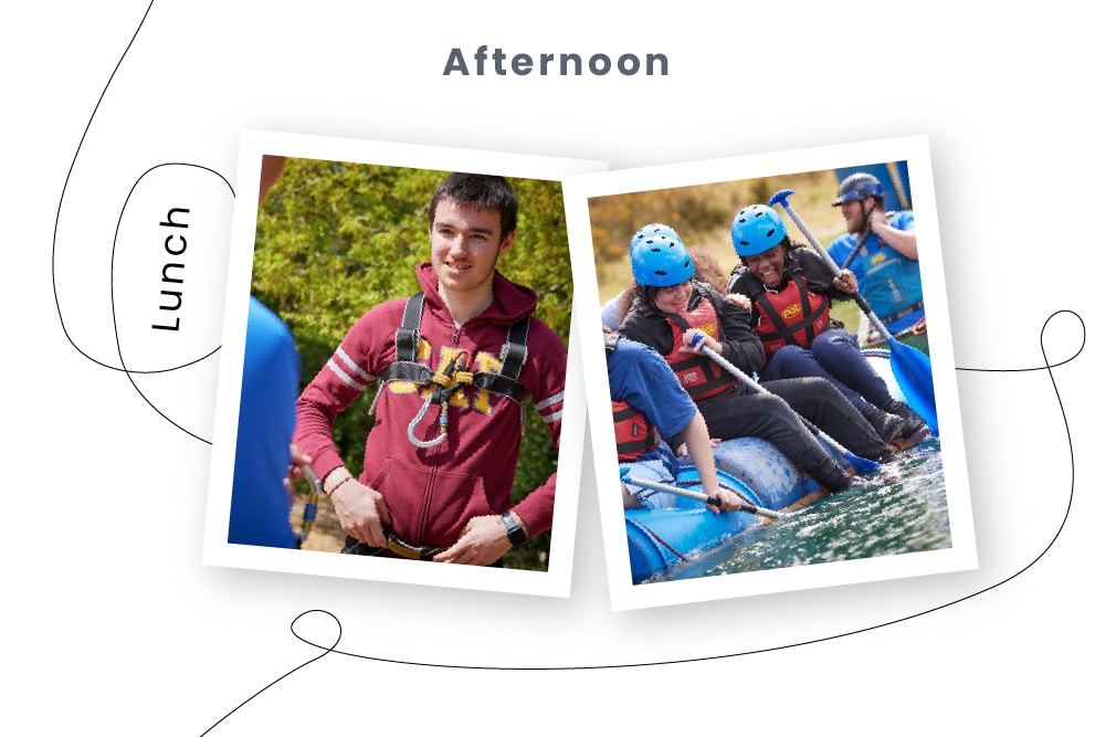 TEFL days showing students on a raft building programme