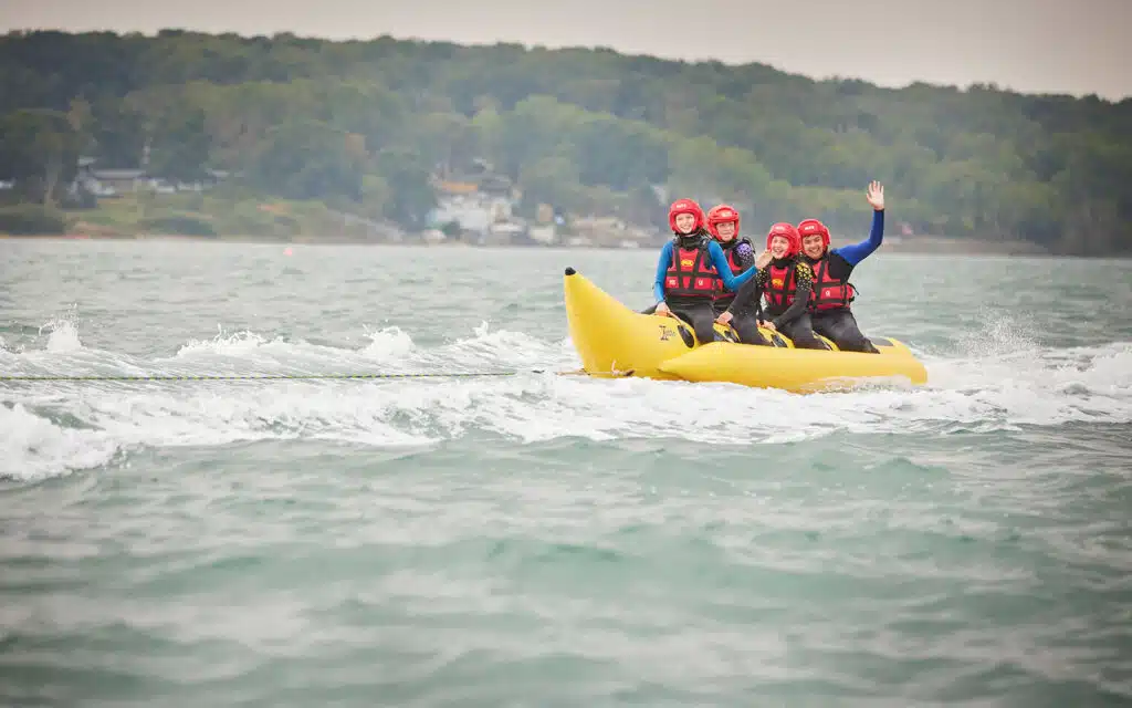 Water activities on a school residential at PGL Little Canada, Isle of Wight