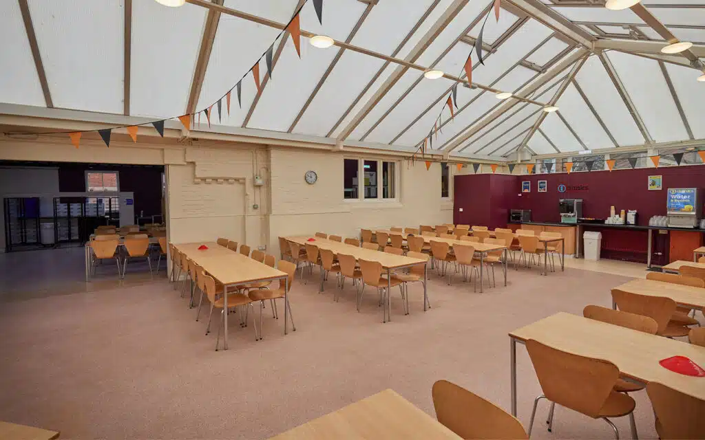 Dining room area at PGL Winmarleigh Hall