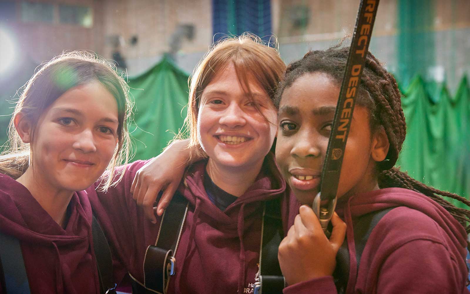 Students in the sports hall at PGL