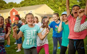 Pupils having fun as a group