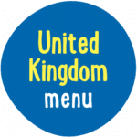 A blue circle with the words "United Kingdom menu" in yellow and white text.