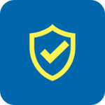 A blue background with a yellow shield and checkmark icon in the center, symbolizing security or verification for multi-activity environments.