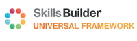 Skills Builder Universal Framework logo featuring a circular, multi-activity icon with multicolored segments and the text "Skills Builder Universal Framework" beside it.