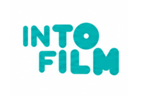 The image shows the “Into Film” logo in bold, rounded turquoise letters on a white background.